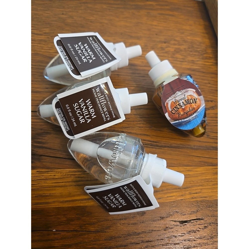 4 BATH & BODY WORKS WALLFLOWERS HOME FRAGRANCE SCENTED REFILL FOR WALL PLUG